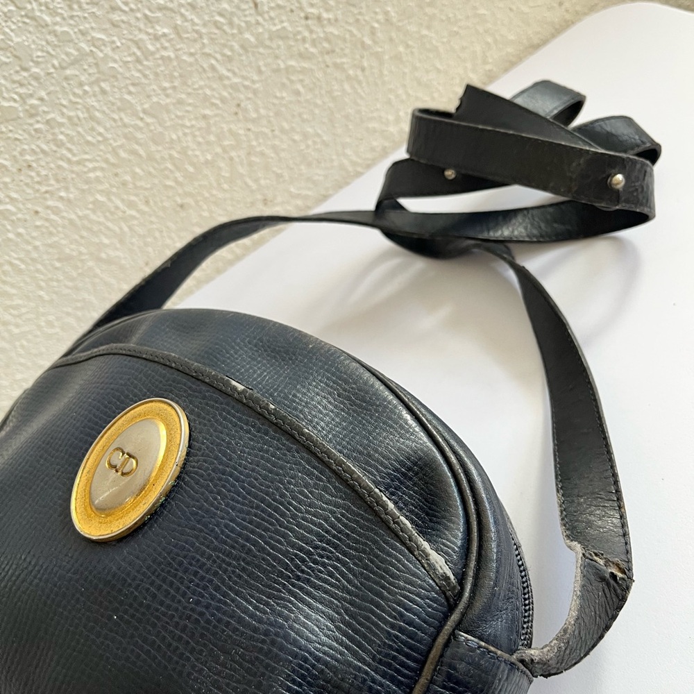 Navy blue Leather Crossbody Bag - Picture 5 of 15